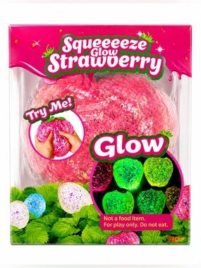 Squeeeeze Glow Strawberry Pink Toy NEW